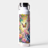 Anime Meisje en Vlinder Waterverf Gepersonaliseerd Waterfles (Voorkant)
