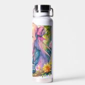 Anime Meisje en Vlinder Waterverf Gepersonaliseerd Waterfles (Achterkant)