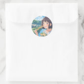 Anime meisje eten ramen sticker (Tas)