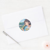 Anime meisje eten ramen sticker (Envelop)