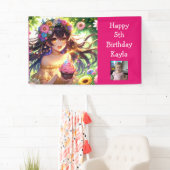 Anime Meisje Foto, Leeftijd en Naam Verjaardag Spandoek (Insitu)