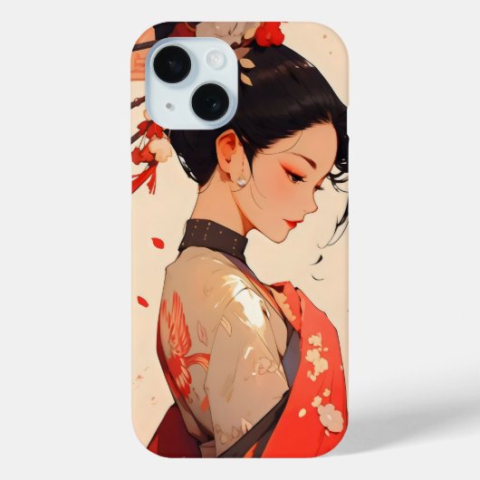 Anime Meisje Geisha Case-Mate iPhone Case (Achterkant)