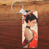 Anime Meisje Geisha Sleutelhanger (Voorkant)