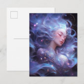 Anime meisje gemaakt van sterren briefkaart (Voorkant / Achterkant)