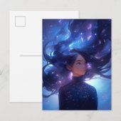 Anime meisje gemaakt van sterren briefkaart (Voorkant / Achterkant)
