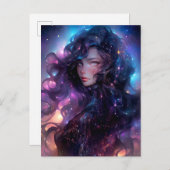 Anime meisje gemaakt van sterren briefkaart (Voorkant / Achterkant)