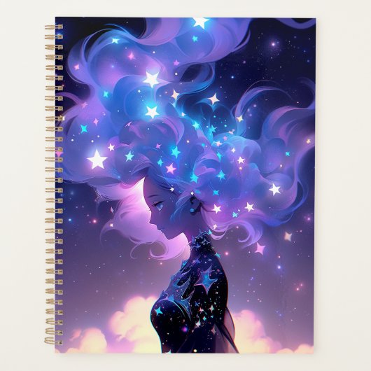 Anime meisje gemaakt van sterren planner (Voorkant)
