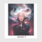 Anime meisje gemaakt van sterren sticker (Vel)