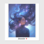 Anime meisje gemaakt van sterren sticker (Vel)