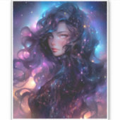 Anime meisje gemaakt van sterren sticker (Voorkant)