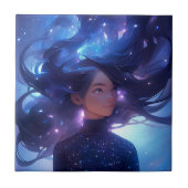 Anime meisje gemaakt van sterren tegeltje (Voorkant)