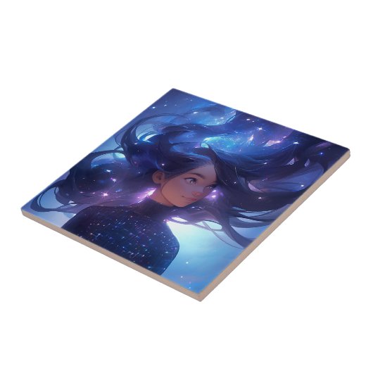 Anime meisje gemaakt van sterren tegeltje (Zijkant)