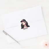 Anime Meisje Gepersonaliseerd Ronde Sticker (Envelop)