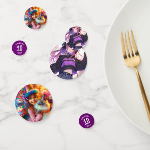 anime meisje gepersonaliseerde verjaardag confetti