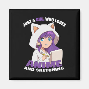 Anime Meisje Gewoon Een Meisje Dat Van Anime En Te Magneet