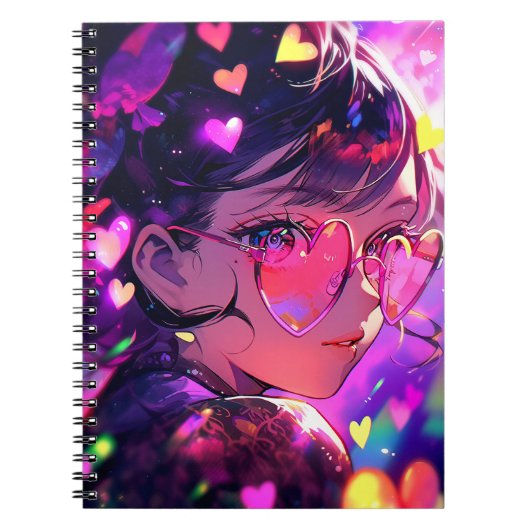 Anime meisje harten notitieboek (Voorkant)