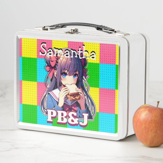 Anime Meisje het eten van een PB&J Sandwich (In situ)