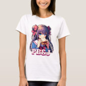 Anime Meisje het eten van een PB&J Sandwich T-shirt (Voorkant)