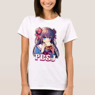 Anime Meisje het eten van een PB&J Sandwich T-shirt