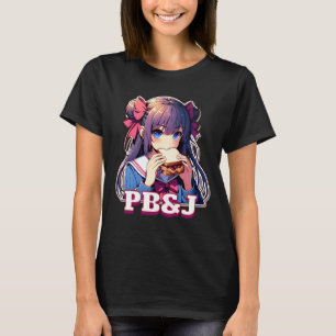 Anime Meisje het eten van een PB&J Sandwich T-shirt
