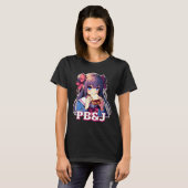Anime Meisje het eten van een PB&J Sandwich T-shirt (Voorkant volledig)