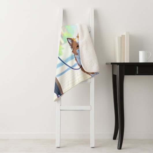 Anime Meisje Hond Walker Sherpa Deken (In situ)