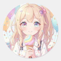Anime Meisje Ijs Verjaardagsfeestje