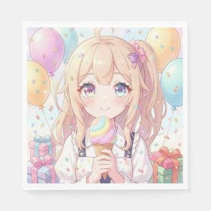 Anime Meisje Ijs Verjaardagsfeestje Servet