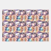  anime meisje in bowling verjaardagsfeestje inpakpapier vel (Voorkant 2)