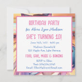  anime meisje in bowling verjaardagsfeestje kaart (Achterkant)