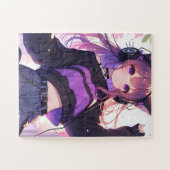  Anime Meisje in Hoofdtelefoon met Kattenoren Legpuzzel (Horizontaal)