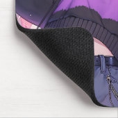  Anime Meisje in Hoofdtelefoon met Kattenoren Muismat (Hoek)