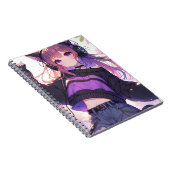 Anime Meisje in Hoofdtelefoon met Kattenoren Notitieboek (Rechterzijde)