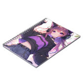 Anime Meisje in Hoofdtelefoon met Kattenoren Notitieboek (Linkerzijde)