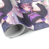  Anime Meisje in Hoofdtelefoon Verjaardag Cadeaupapier (Rol Hoek)