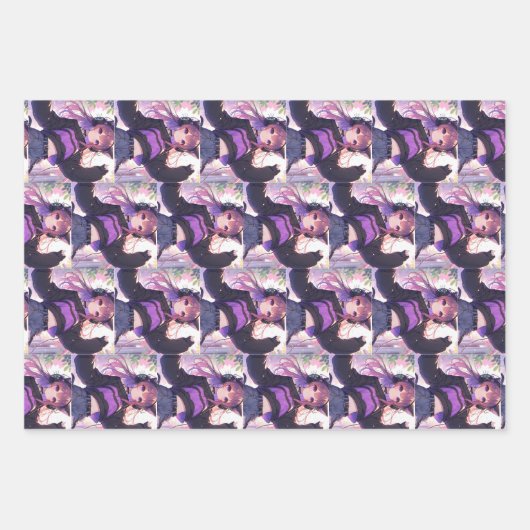  Anime Meisje in Hoofdtelefoon Verjaardag Inpakpapier Vel (Voorkant 2)