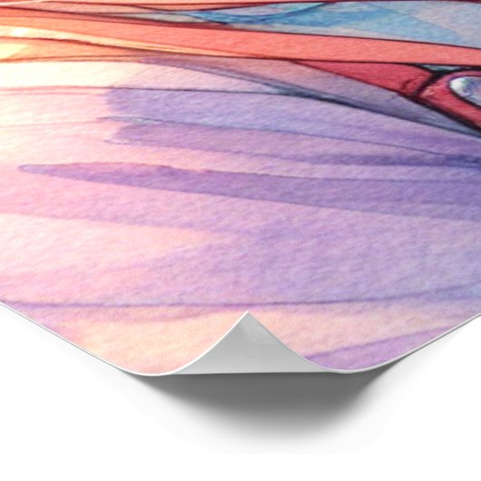  Anime Meisje in Roller schaatsen Poster (Hoek)