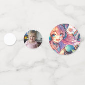  Anime Meisje in Roller schaatsen Verjaardagsfeest Confetti (Voorkanten)