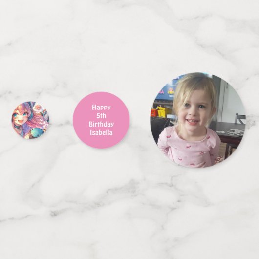  Anime Meisje in Roller schaatsen Verjaardagsfeest Confetti (Achterkanten)