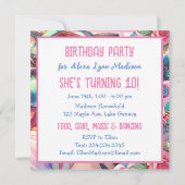 Anime Meisje in Roller schaatsen Verjaardagsfeest Kaart (Achterkant)