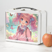  anime meisje in roze vlechten (In situ)