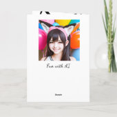 Anime Meisje in vossenoren Ballonnen Verjaardag Kaart (Achterkant)