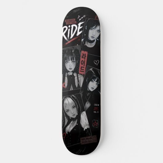 Anime Meisje Japanse Emo Goth Sk Persoonlijk Skateboard (Voorkant)