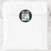 Anime Meisje Kat en Ramen verslaafde Japanse Noede Ronde Sticker (Tas)