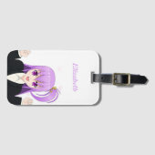Anime Meisje kawaii schattige roze naam Bagagelabel (Voorkant (horizontaal))