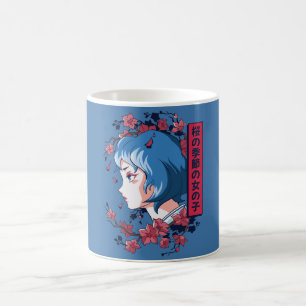 Anime Meisje Kersenbloesem Kunst Mok