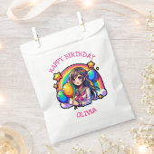 Anime Meisje Kleurrijke Pop Kunst Verjaardag Geper Bedankzakje (Geknipt)