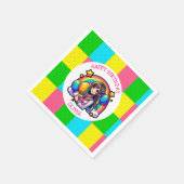 Anime Meisje Kleurrijke Pop Kunst Verjaardag Geper Servet (Hoek)