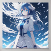 Anime meisje kunstwerk poster (Voorkant)
