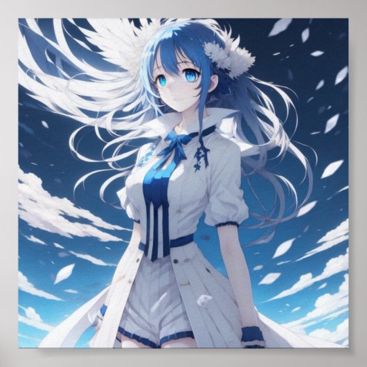 Anime meisje kunstwerk poster (Voorkant)
